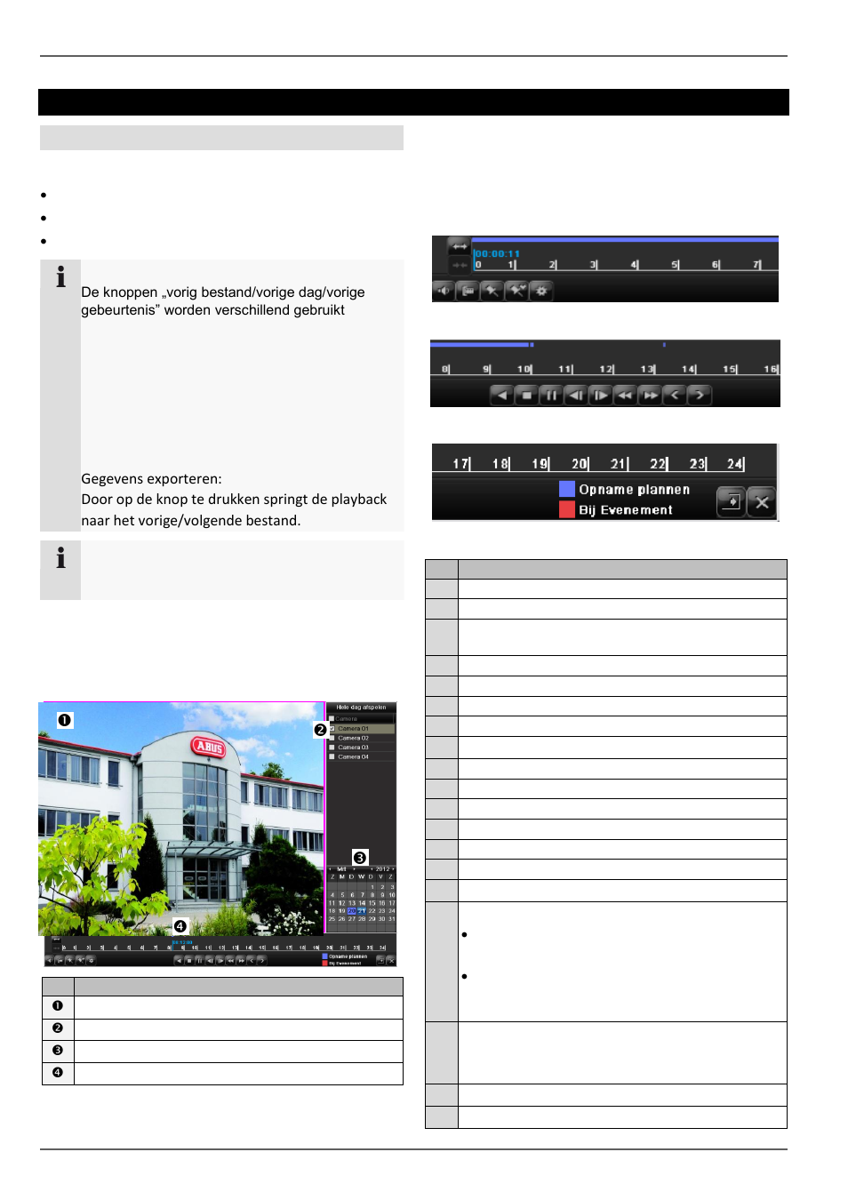 Het weergavescherm, Bediening via de besturingstoetsen, Weergave | Algemeen | ABUS TVVR45021 Operating instructions User Manual | Page 188 / 458