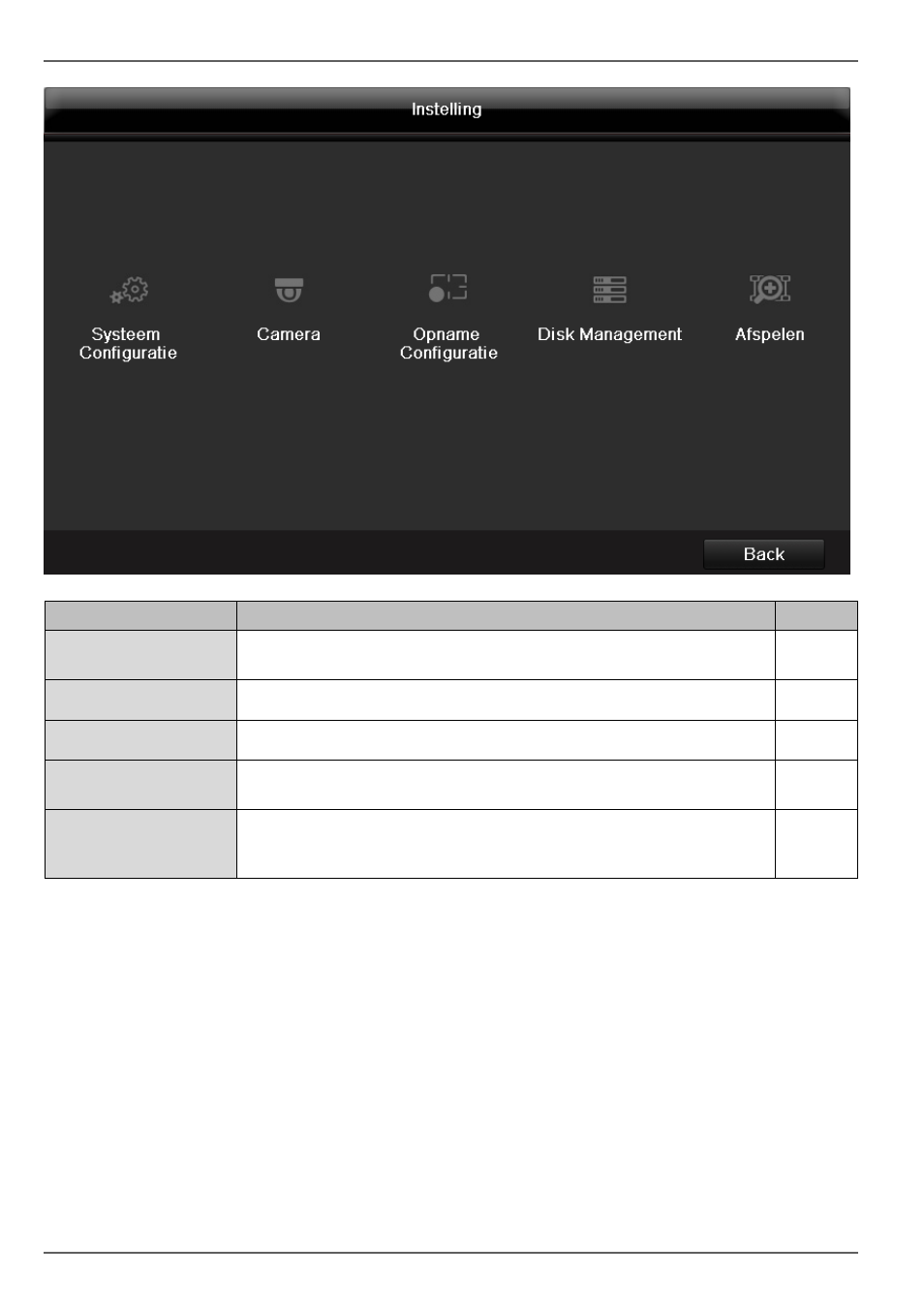 Hoofd menu | ABUS TVVR45021 Operating instructions User Manual | Page 191 / 458