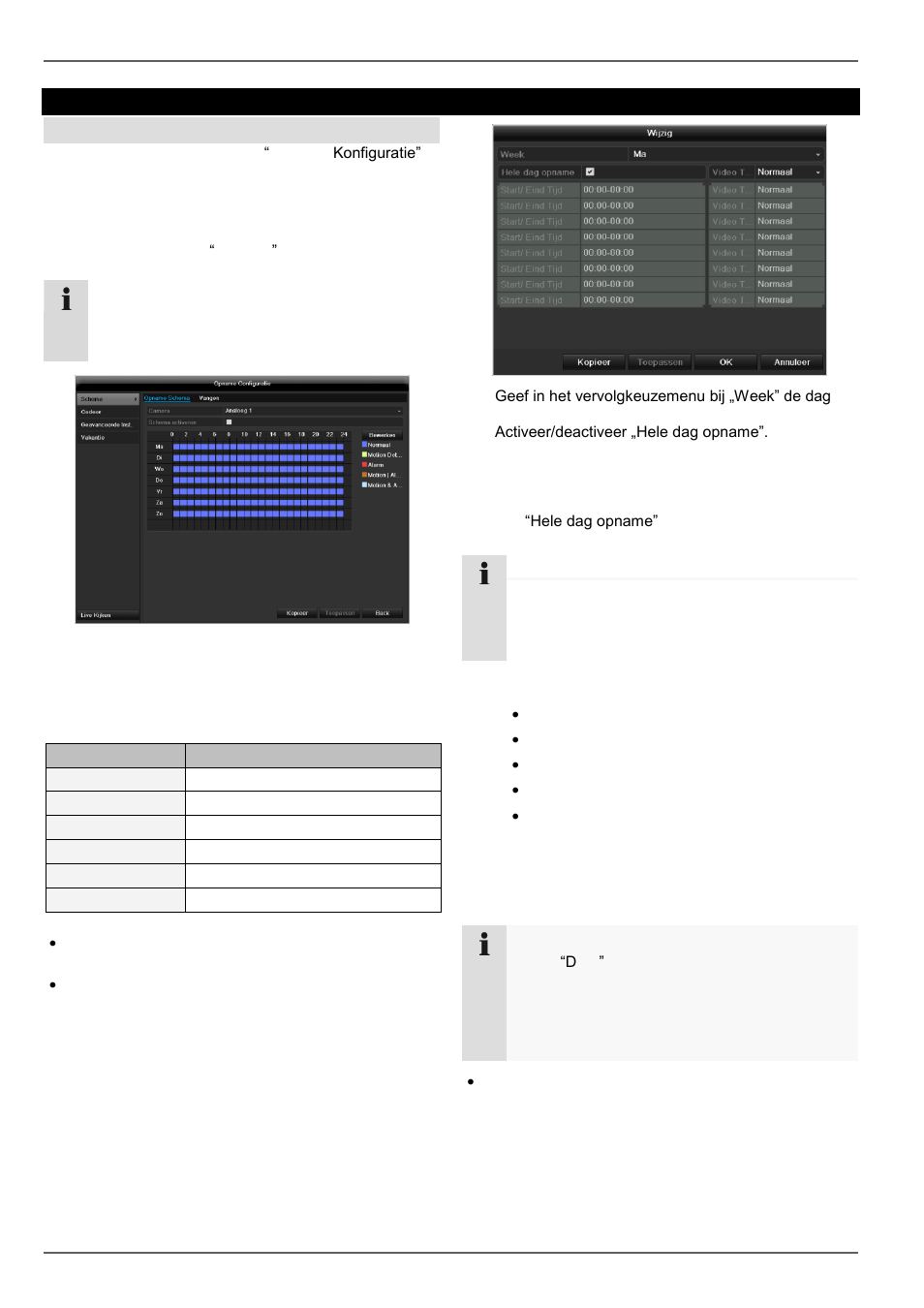 Opname konfiguratie, Tijdschema, Instellen | ABUS TVVR45021 Operating instructions User Manual | Page 206 / 458