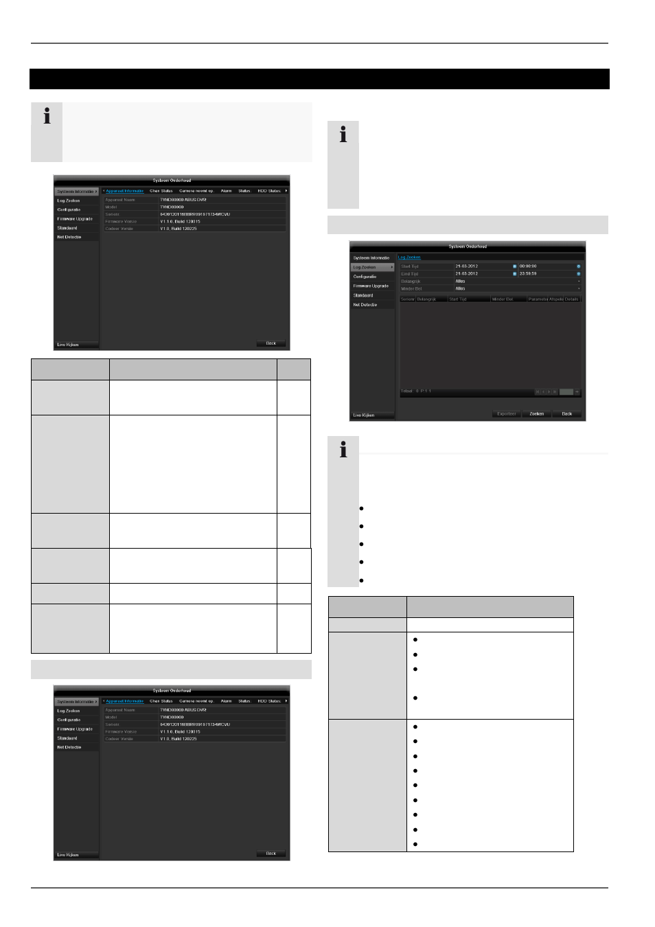 Onderhoud, Systeem informatie, Log zoeken | ABUS TVVR45021 Operating instructions User Manual | Page 214 / 458