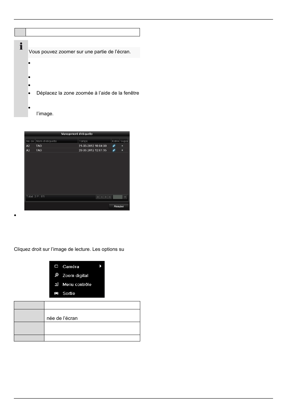 Clic droit sur lecture en cours, Restitution | ABUS TVVR45021 Operating instructions User Manual | Page 266 / 458