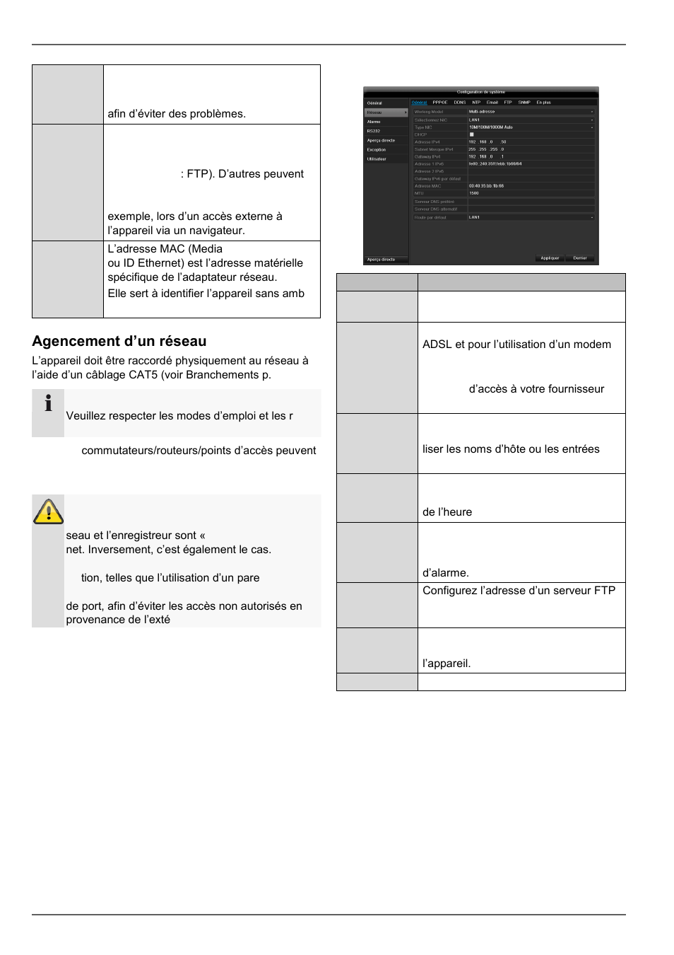 Agencement d’un réseau, Configuration réseau, Configuration de système | ABUS TVVR45021 Operating instructions User Manual | Page 271 / 458