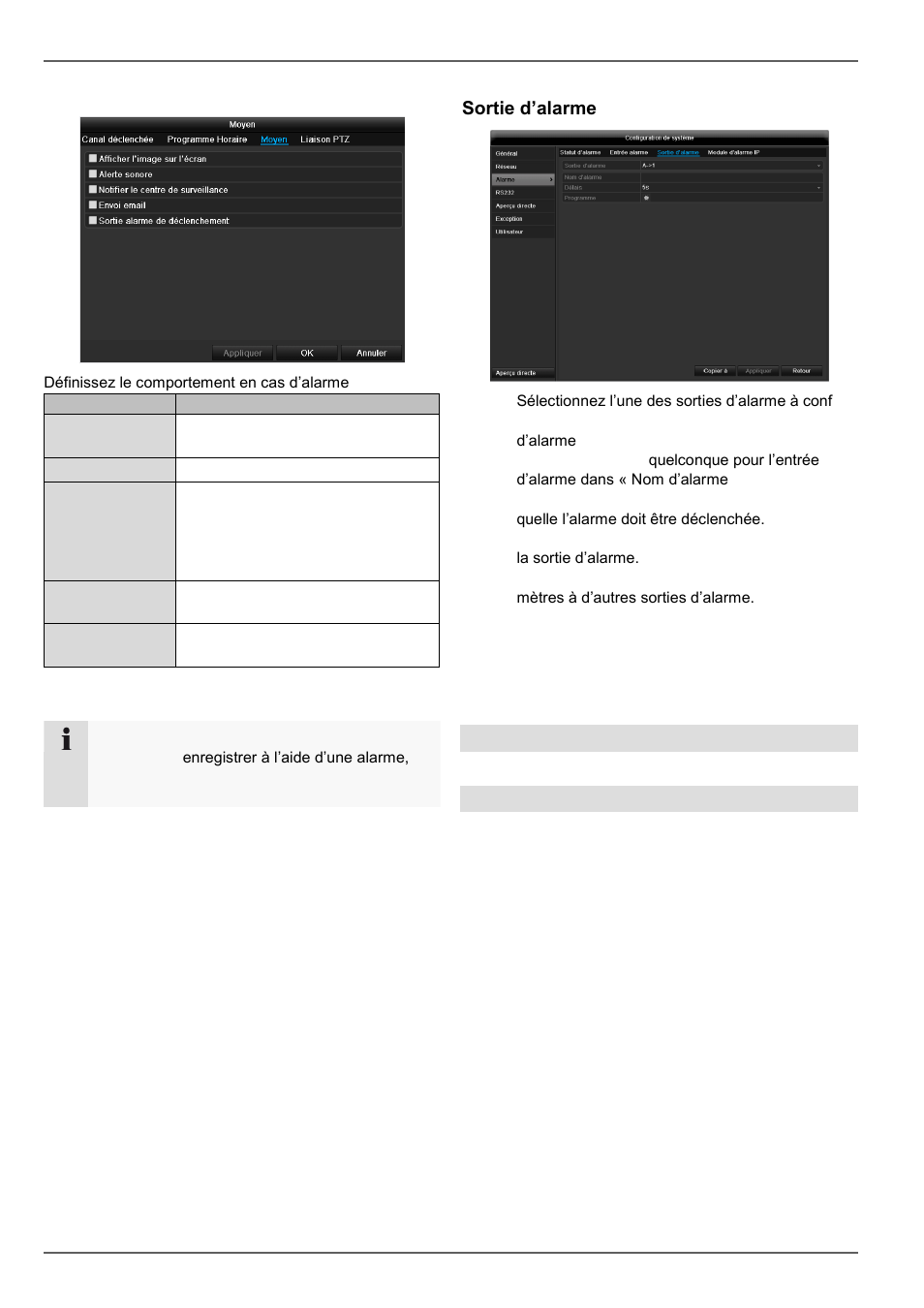 Configuration de système, Sortie d’alarme, Rs-232 | Aperçu directe | ABUS TVVR45021 Operating instructions User Manual | Page 276 / 458