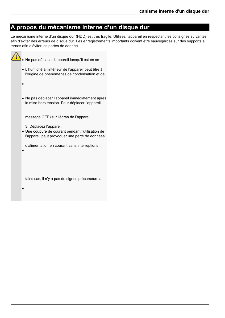 A propos du mécanisme interne d’un disque dur, A propos du mé canisme interne d’un disque dur | ABUS TVVR45021 Operating instructions User Manual | Page 304 / 458