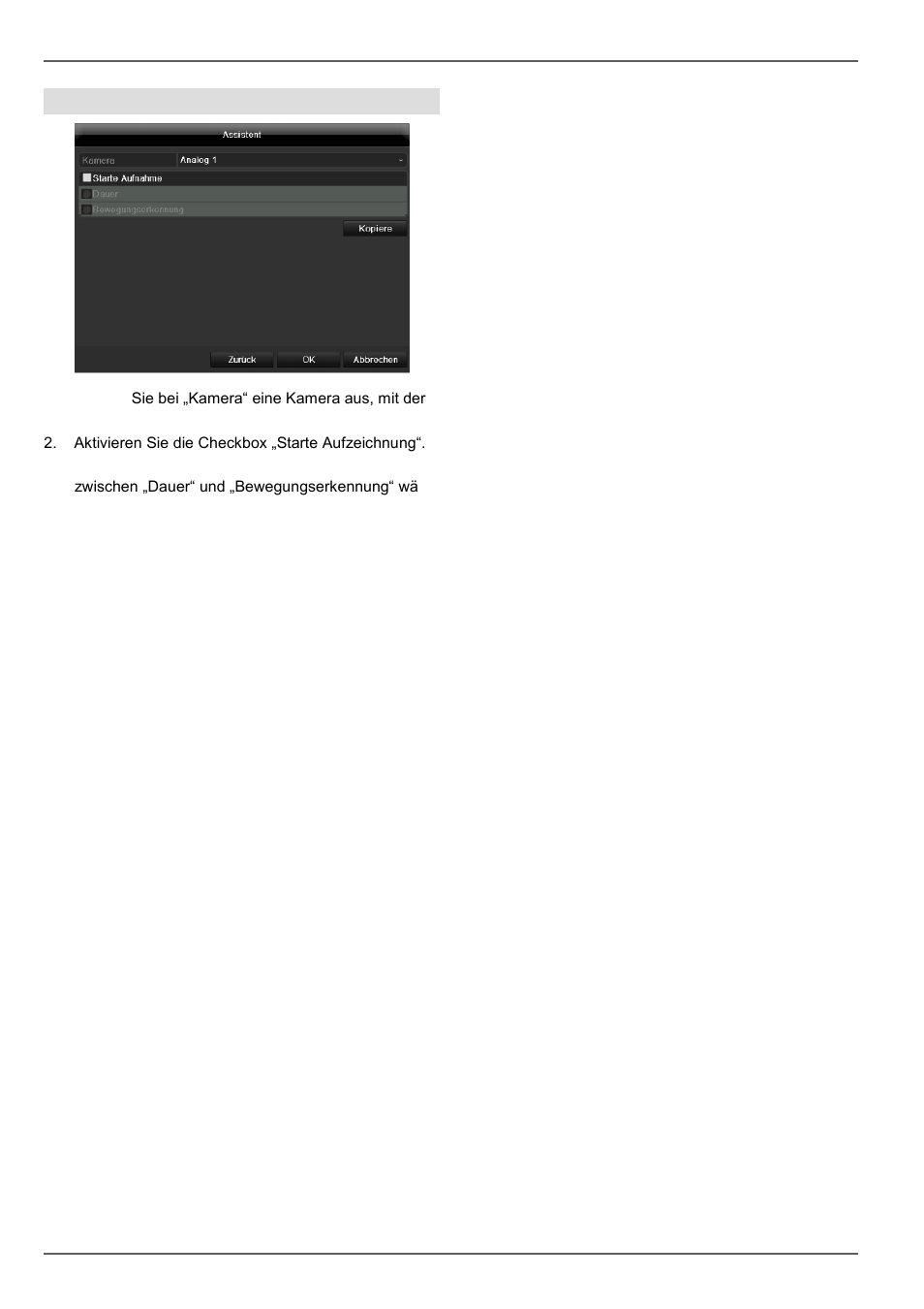 Einrichtungsassistent, Kameraaufzeichnung | ABUS TVVR45021 Operating instructions User Manual | Page 32 / 458