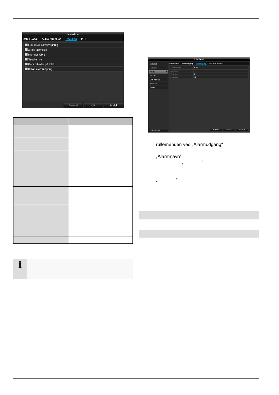 Konfigurering, Alarmudgang, Rs-232 | Live-visning | ABUS TVVR45021 Operating instructions User Manual | Page 352 / 458