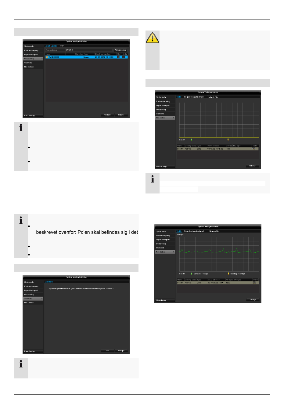 Vedligeholdelse, Opdatering, Udførelse af standard | Netværk | ABUS TVVR45021 Operating instructions User Manual | Page 368 / 458