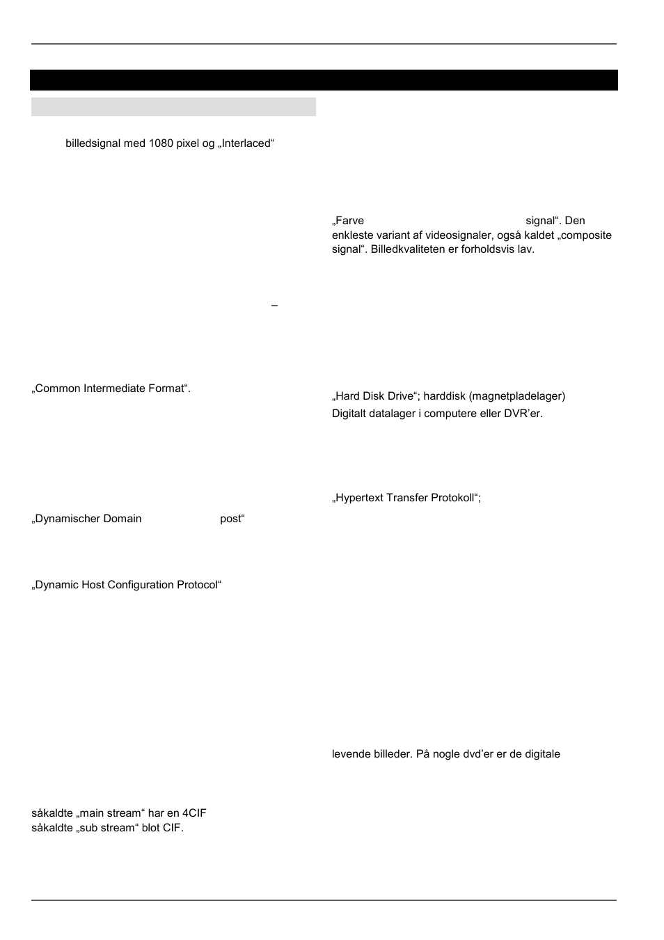 Ordforklaring, Anvendte fagbegreber | ABUS TVVR45021 Operating instructions User Manual | Page 377 / 458