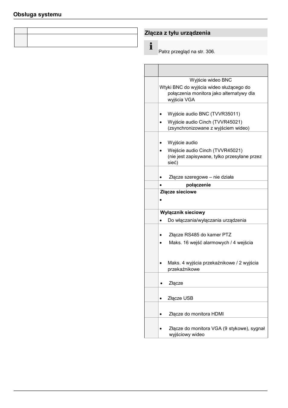 Obsługa systemu, Złącza z tyłu urządzenia | ABUS TVVR45021 Operating instructions User Manual | Page 406 / 458