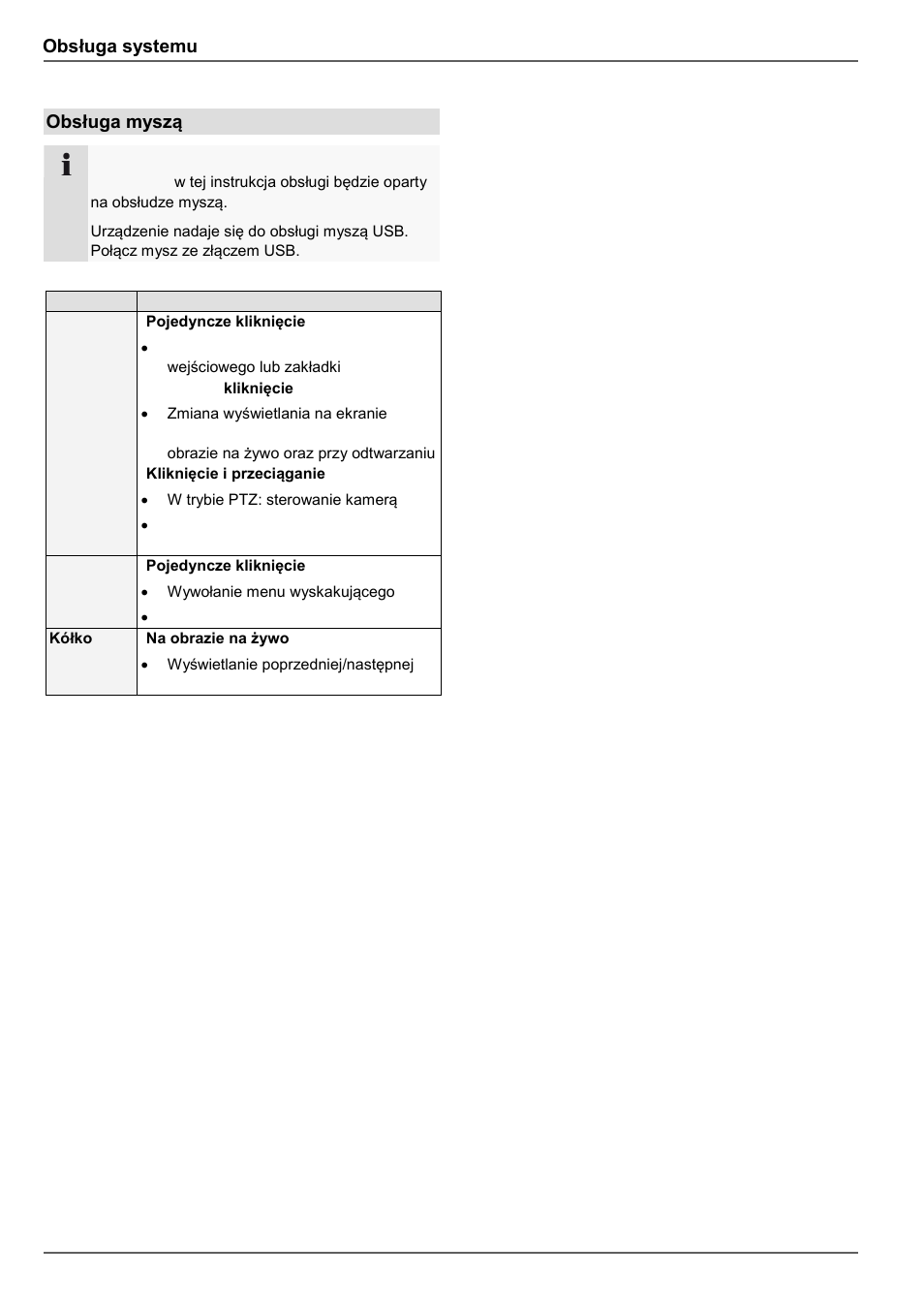 Obsługa systemu, Obsługa myszą | ABUS TVVR45021 Operating instructions User Manual | Page 408 / 458