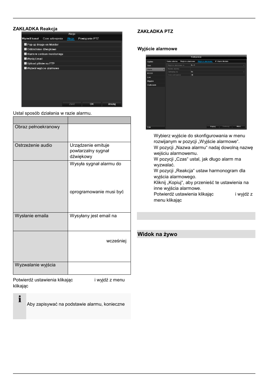 Konfiguracja, Rs-232, Widok na żywo | ABUS TVVR45021 Operating instructions User Manual | Page 428 / 458