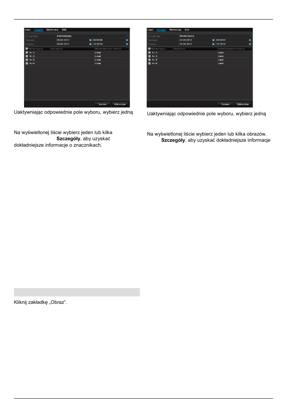 Odtwarzanie, Obraz | ABUS TVVR45021 Operating instructions User Manual | Page 441 / 458
