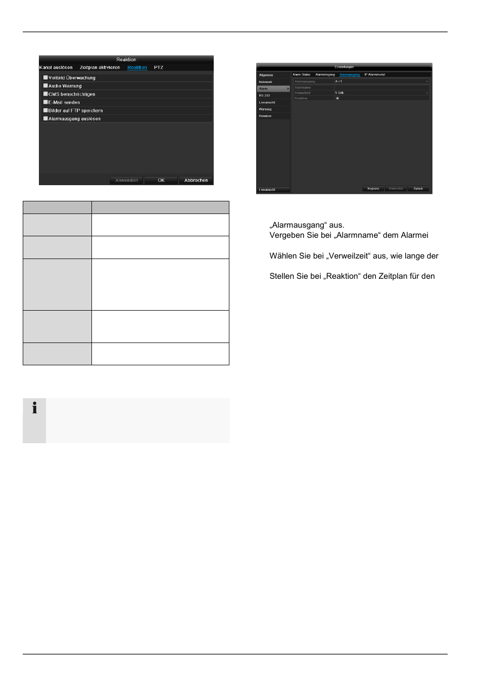Konfiguration, Alarmausgang | ABUS TVVR45021 Operating instructions User Manual | Page 47 / 458