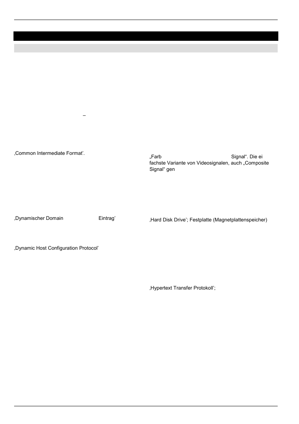 Glossar, Verwendete fachbegriffe | ABUS TVVR45021 Operating instructions User Manual | Page 73 / 458
