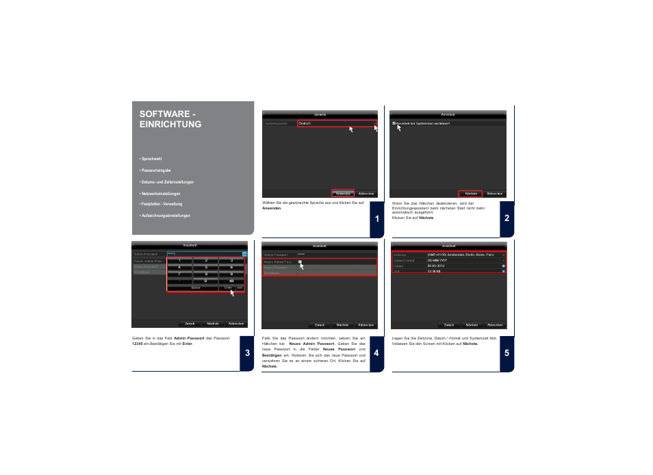 4software - einrichtung | ABUS TVVR45021 Quick operating instructions User Manual | Page 9 / 76