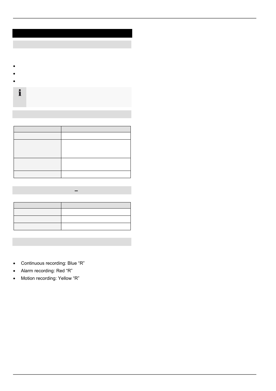 Status displays, General information, Dvr status led | Camera selection keys – status led, Displays on the monitor | ABUS TVVR45030 Operating instructions User Manual | Page 111 / 508