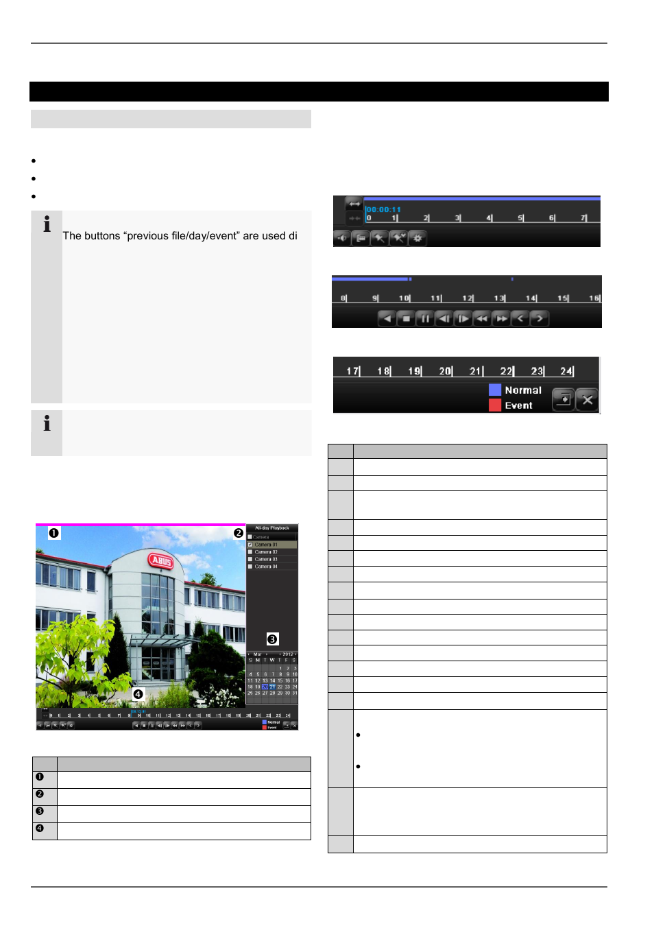 Fehler! kein gültiges resultat für tabel- le, Playback | ABUS TVVR45030 Operating instructions User Manual | Page 118 / 508