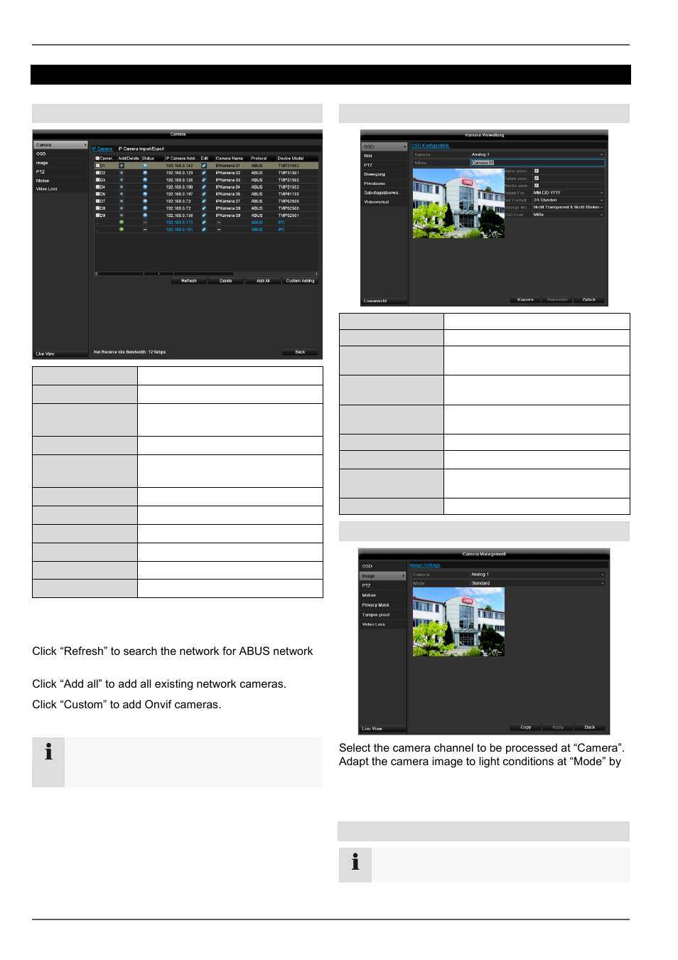 E 132, Camera, Settings - configuration | Image | ABUS TVVR45030 Operating instructions User Manual | Page 132 / 508