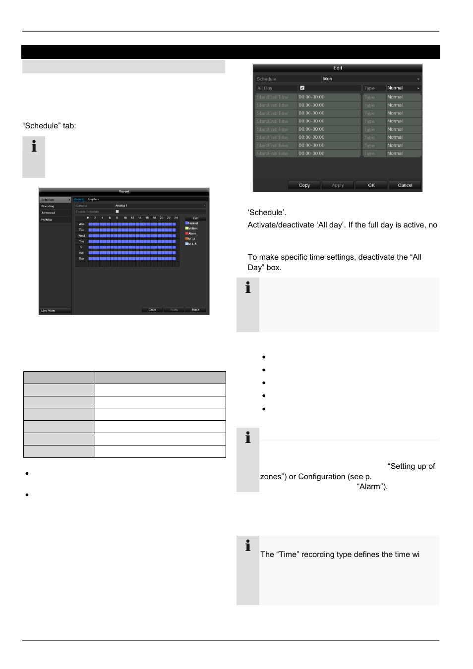 Record, Schedule, Settings - configuration | Setting up | ABUS TVVR45030 Operating instructions User Manual | Page 135 / 508