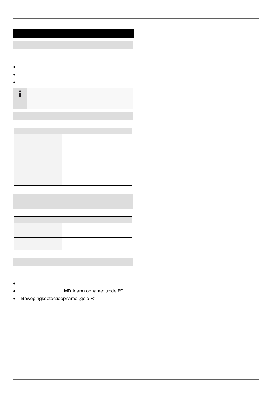 Statusindicatoren, Algemeen, Dvr status led | Selectietoetsen voor de camera's status led, Informatie op de monitor | ABUS TVVR45030 Operating instructions User Manual | Page 189 / 508