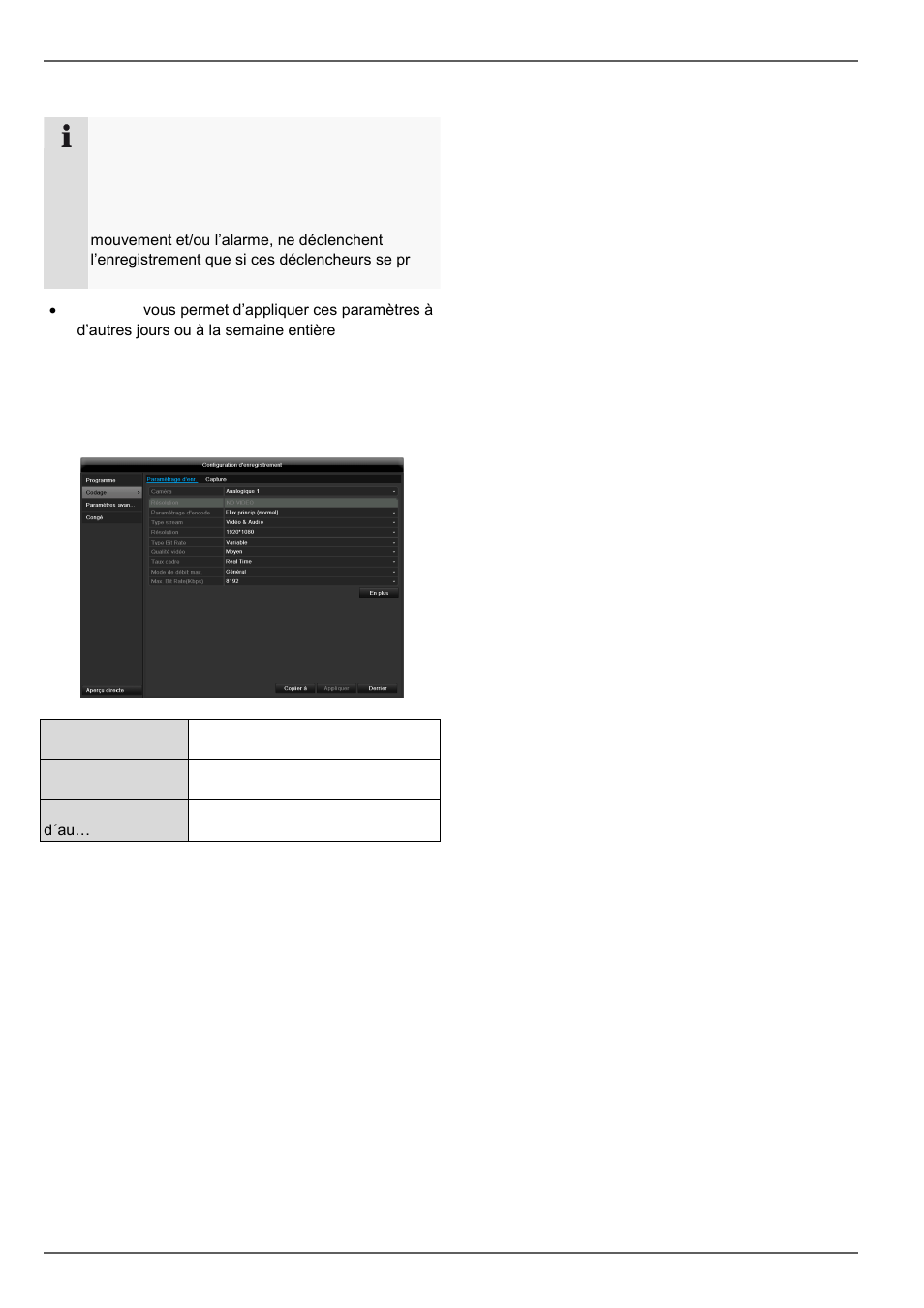 Codage, Configuration d´enregistrement | ABUS TVVR45030 Operating instructions User Manual | Page 289 / 508