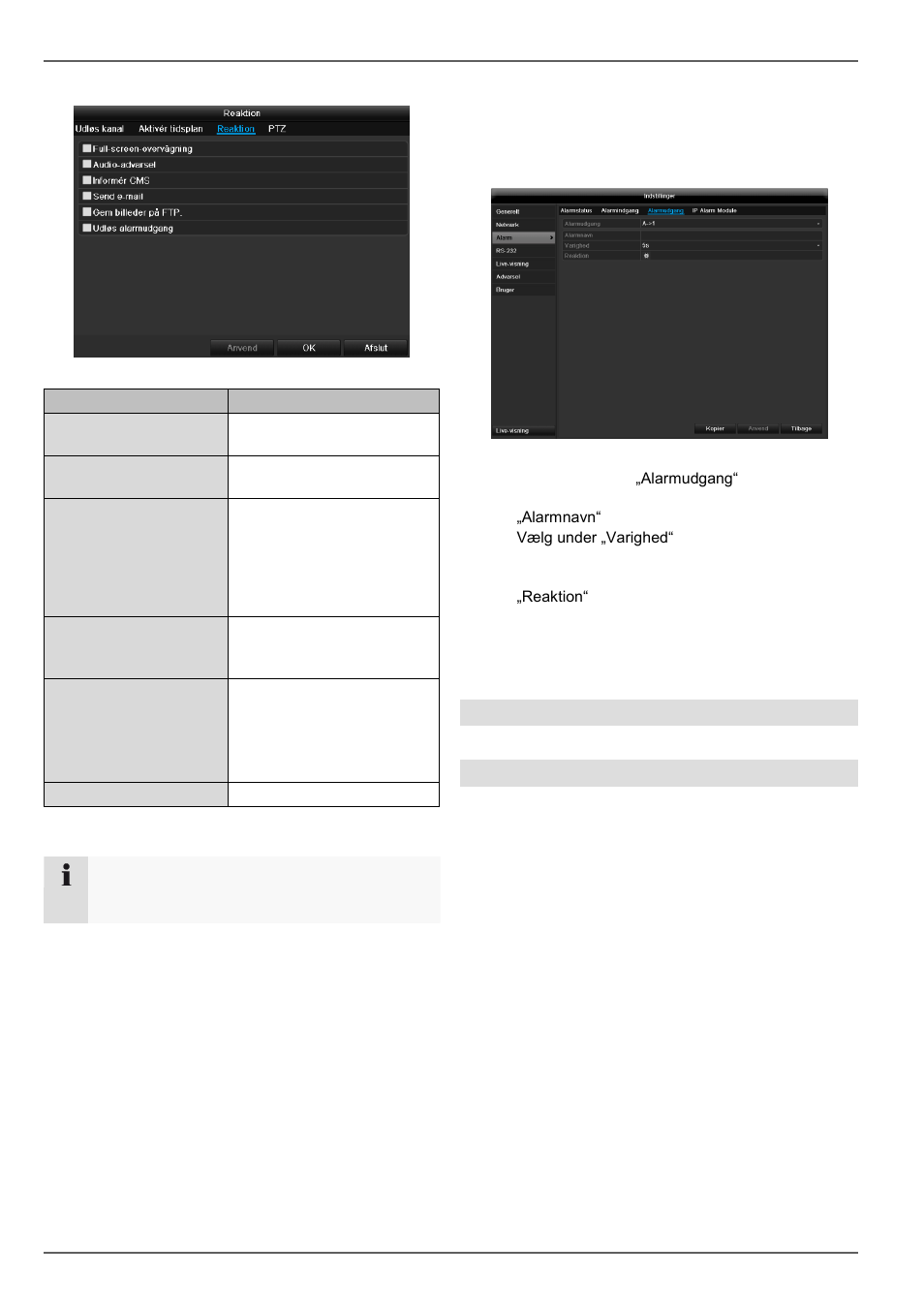Konfigurering, Alarmudgang, Rs-232 | Live-visning | ABUS TVVR45030 Operating instructions User Manual | Page 346 / 508