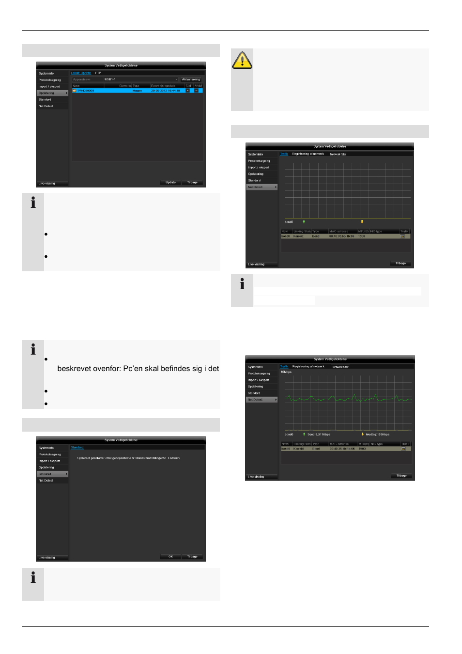 Vedligeholdelse, Opdatering, Udførelse af standard | Netværk | ABUS TVVR45030 Operating instructions User Manual | Page 362 / 508