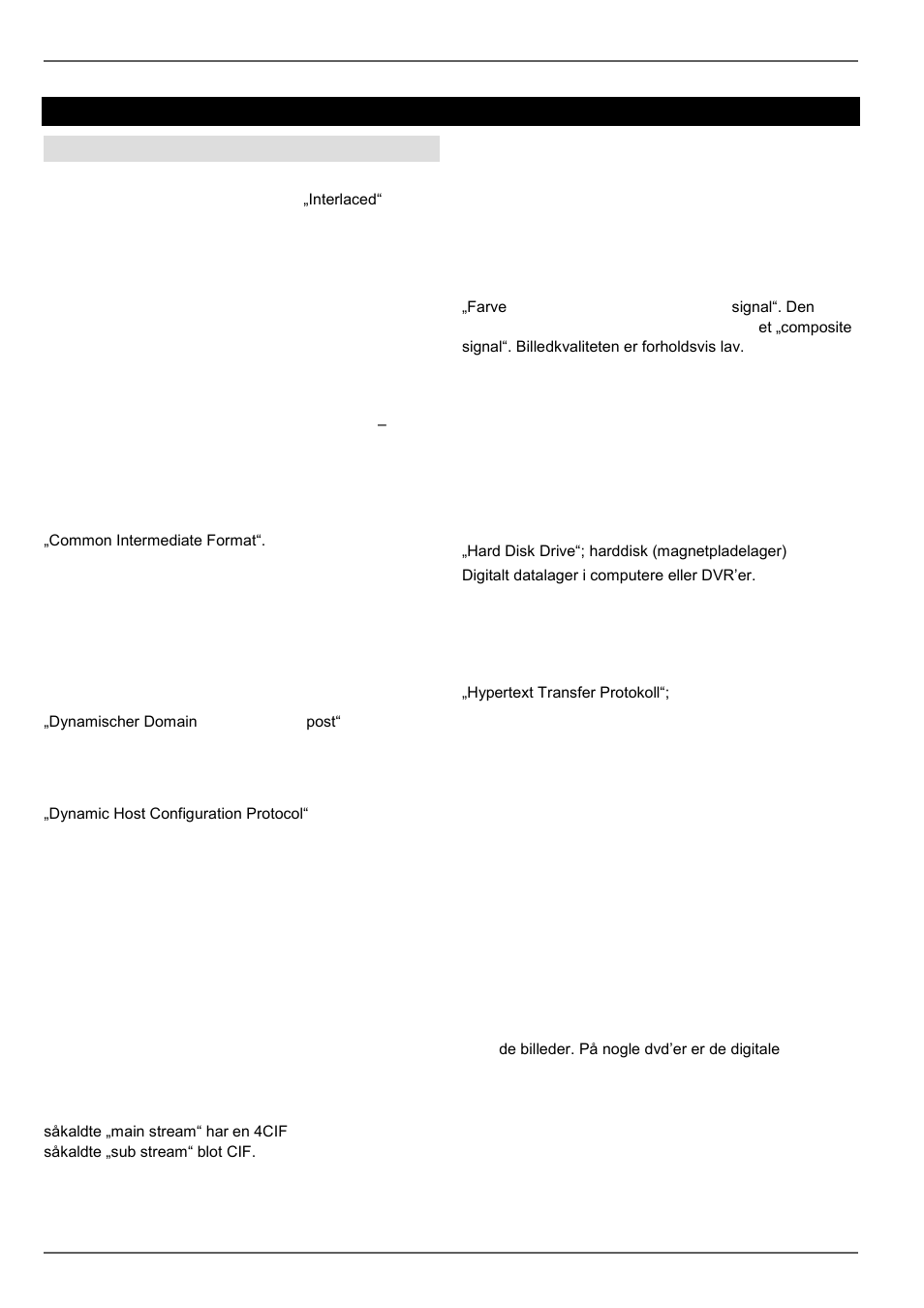 Ordforklaring, Anvendte fagbegreber | ABUS TVVR45030 Operating instructions User Manual | Page 371 / 508