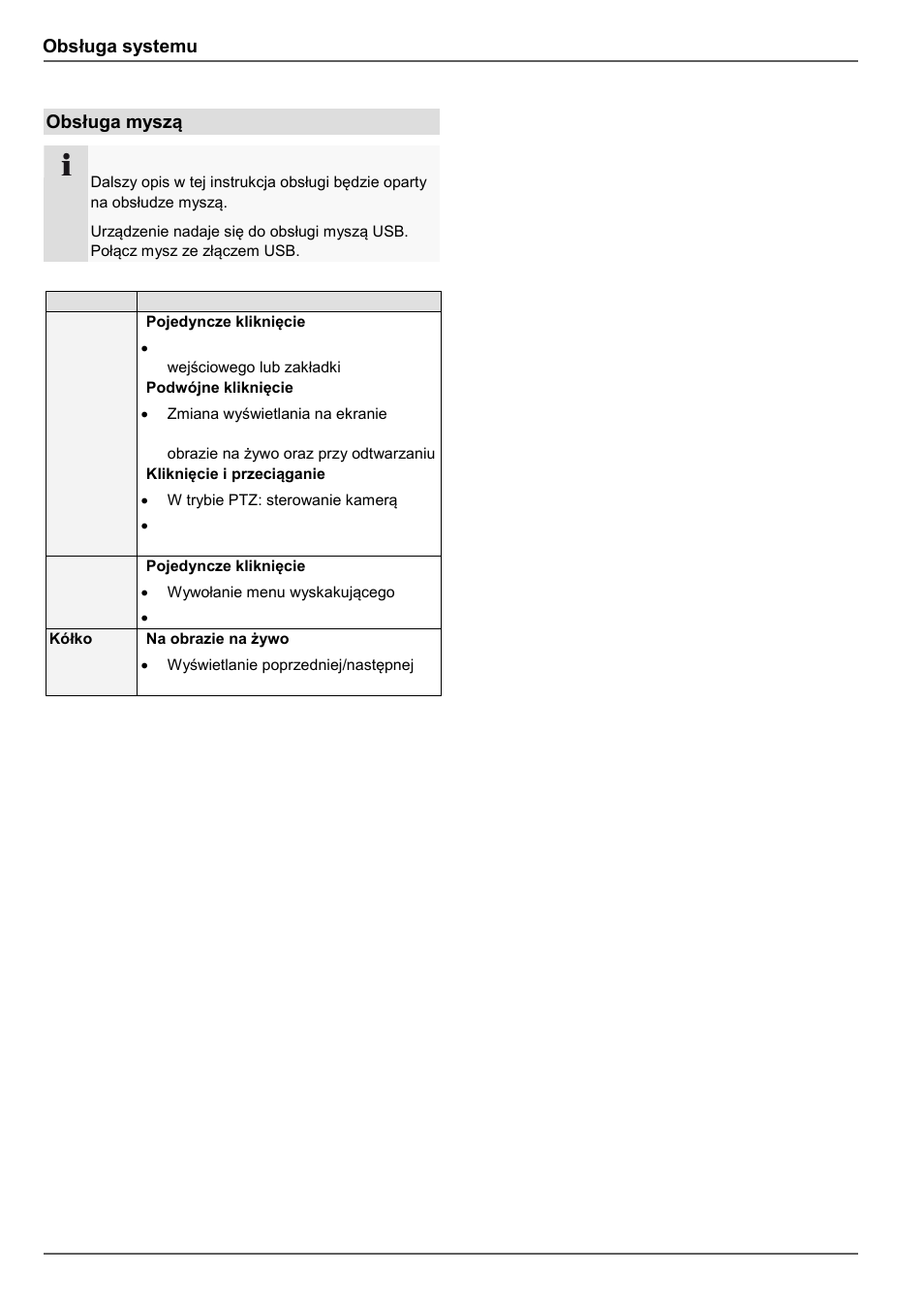 Obsługa systemu, Obsługa myszą | ABUS TVVR45030 Operating instructions User Manual | Page 390 / 508