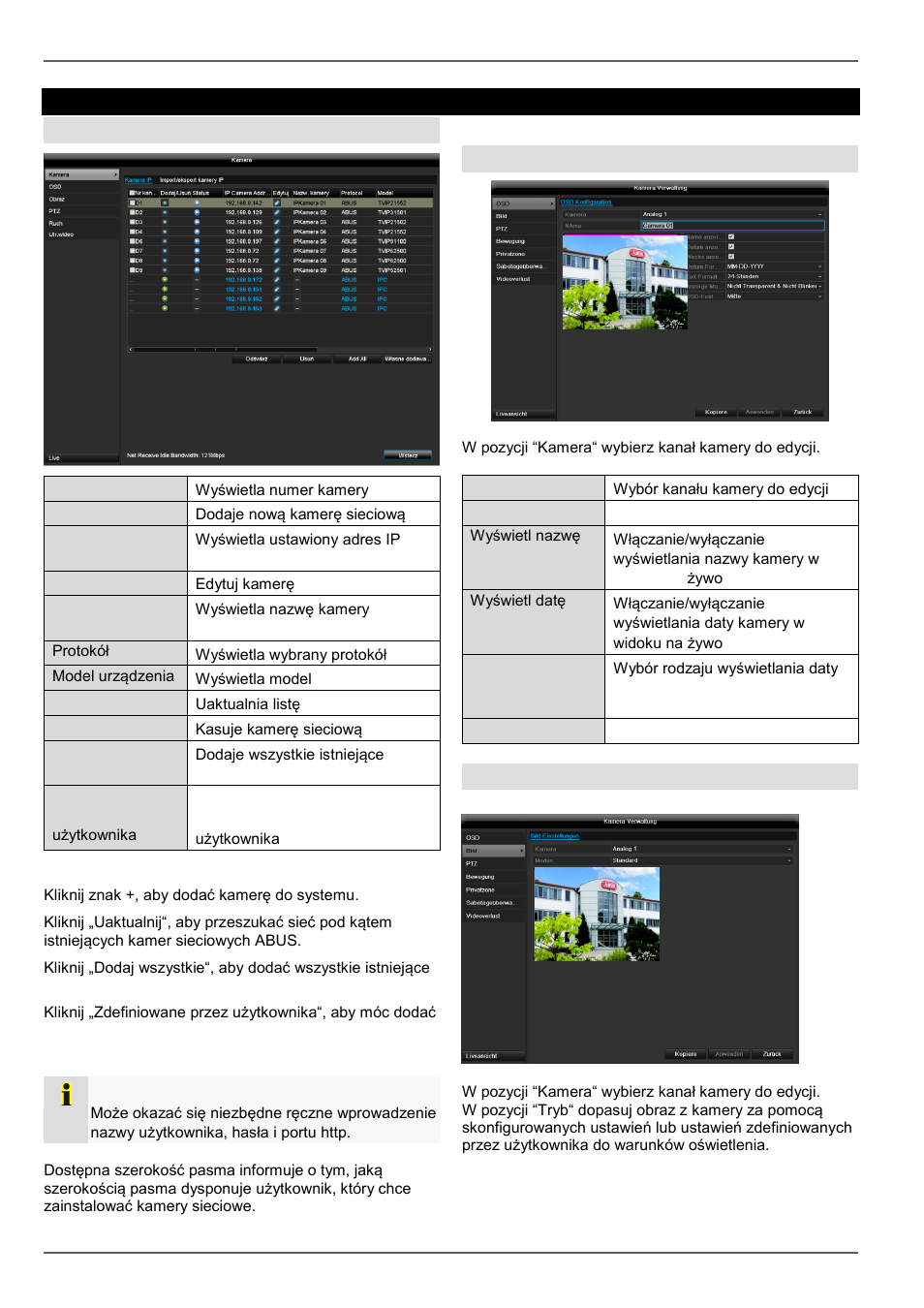 Kamera, Konfiguracja, Obraz | ABUS TVVR45030 Operating instructions User Manual | Page 413 / 508