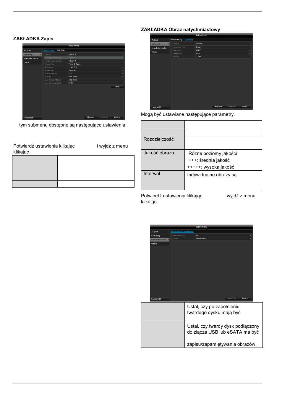 Kodowanie, Zaawansowane ustawienia | ABUS TVVR45030 Operating instructions User Manual | Page 417 / 508