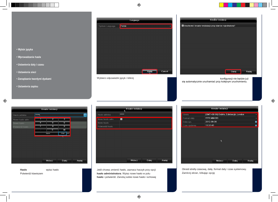 Konfiguracja - oprogramowania | ABUS TVVR45030 Quick operating instructions User Manual | Page 68 / 74