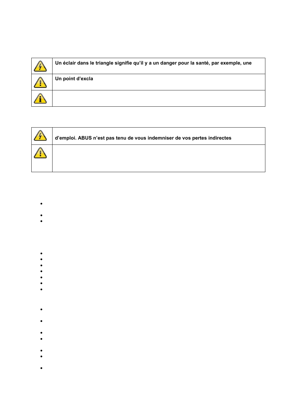 137 ikon forklaring explication des symboles, Conseils de sécurité importants | ABUS TVIP82x00 Operating instructions User Manual | Page 137 / 402