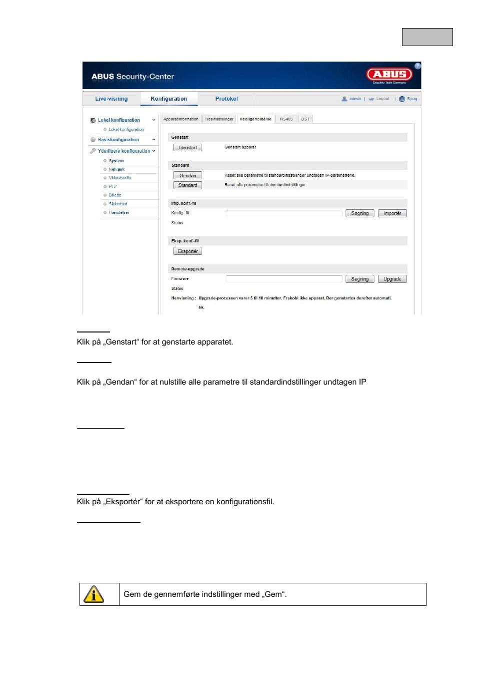 Dansk | ABUS TVIP82x00 Operating instructions User Manual | Page 290 / 402