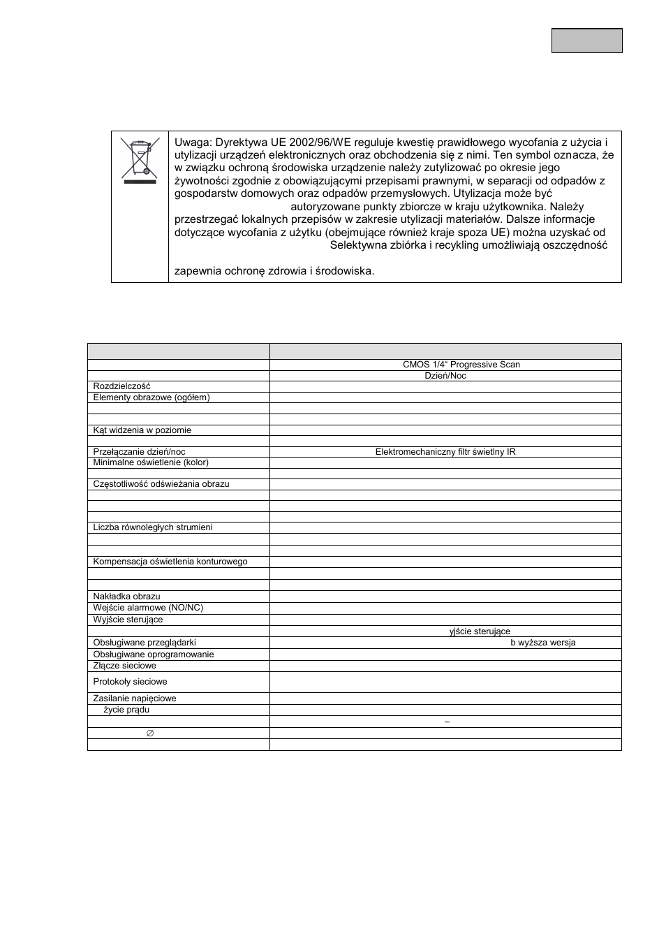 Polski 14. utylizacja, Dane techniczne | ABUS TVIP82x00 Operating instructions User Manual | Page 400 / 402