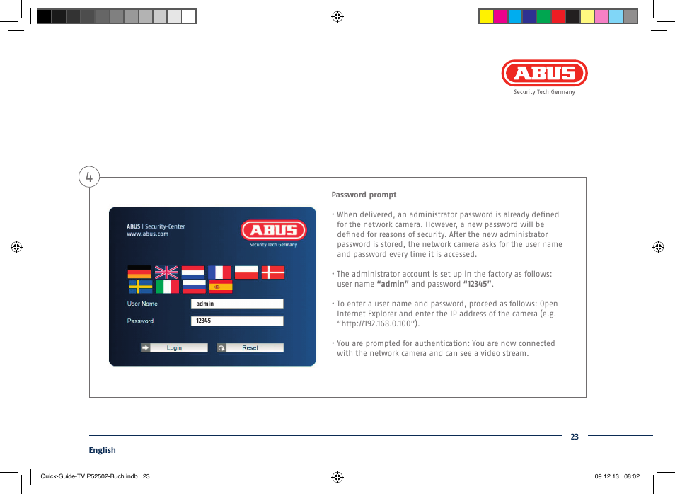 ABUS TVIP52502 Quick operating instructions User Manual | Page 23 / 104