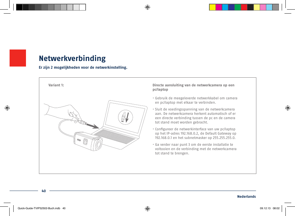 Netwerkverbinding | ABUS TVIP52502 Quick operating instructions User Manual | Page 40 / 104