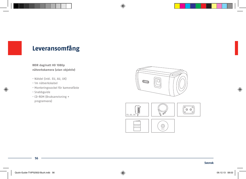 Leveransomfång | ABUS TVIP52502 Quick operating instructions User Manual | Page 56 / 104