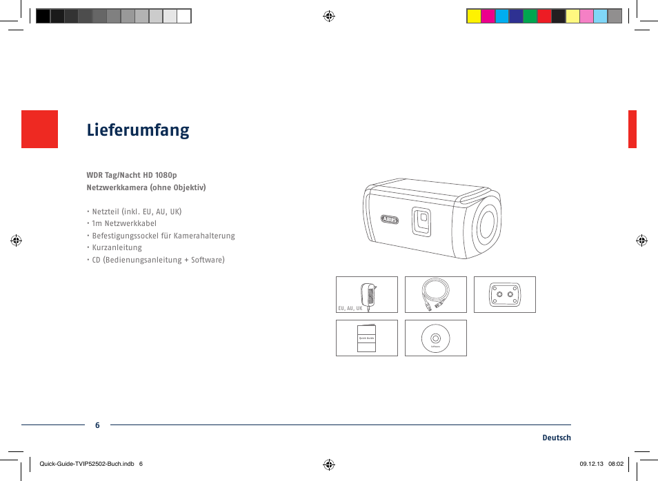 Lieferumfang | ABUS TVIP52502 Quick operating instructions User Manual | Page 6 / 104