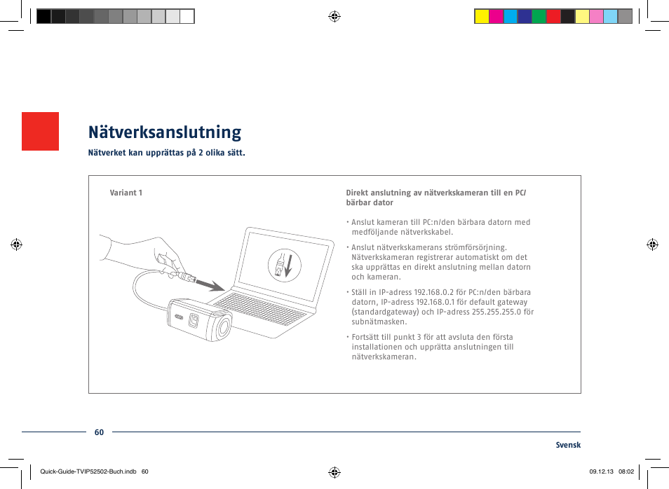 Nätverksanslutning | ABUS TVIP52502 Quick operating instructions User Manual | Page 60 / 104