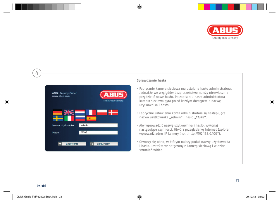 ABUS TVIP52502 Quick operating instructions User Manual | Page 73 / 104