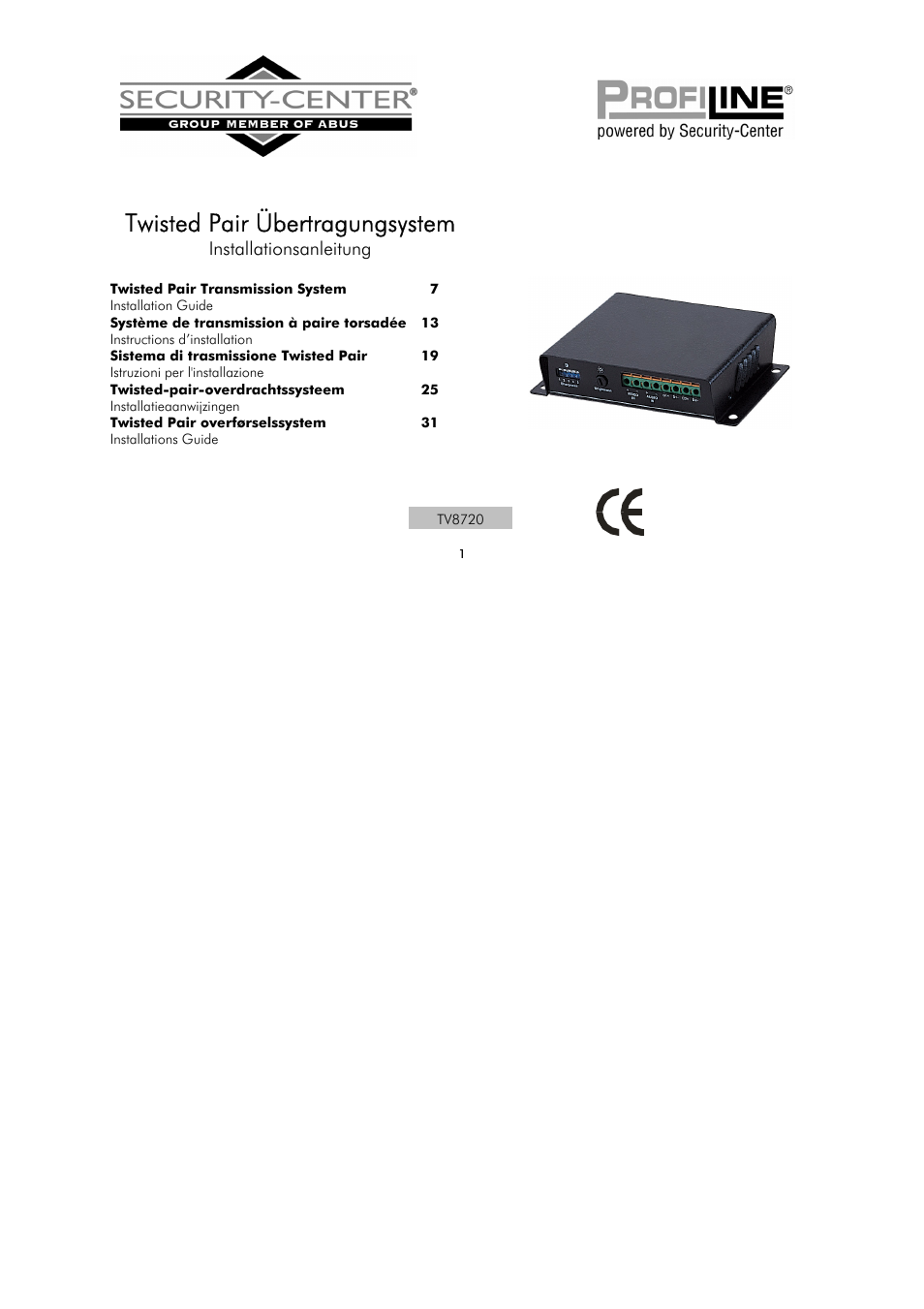 ABUS TV8720 User Manual | 37 pages