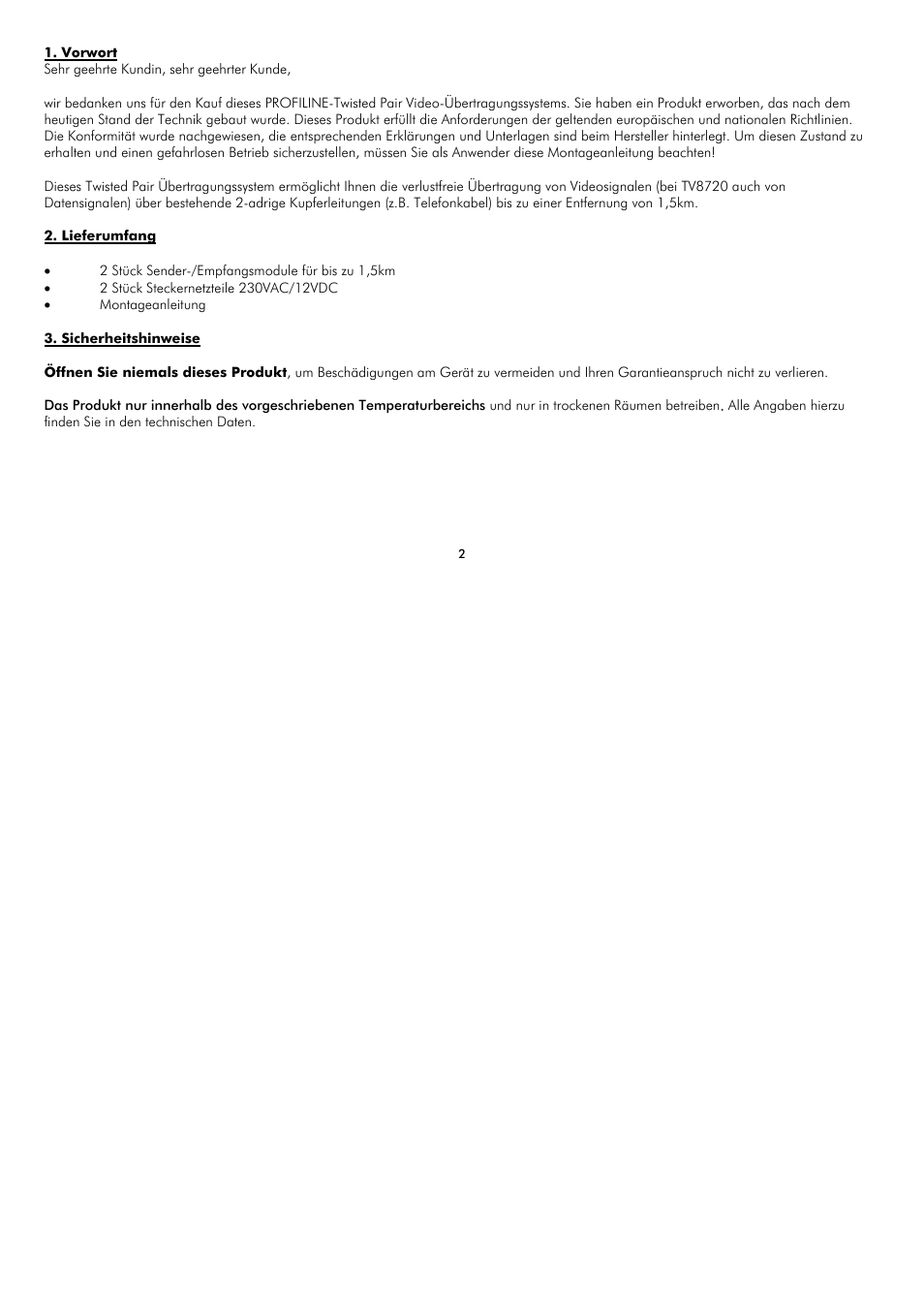 ABUS TV8720 User Manual | Page 2 / 37