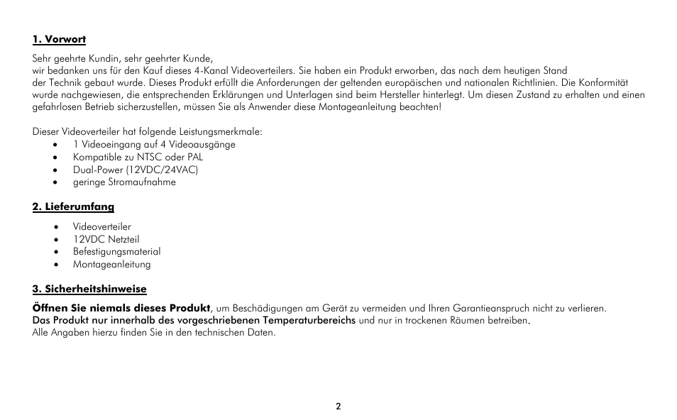 ABUS TV8726 User Manual | Page 2 / 24