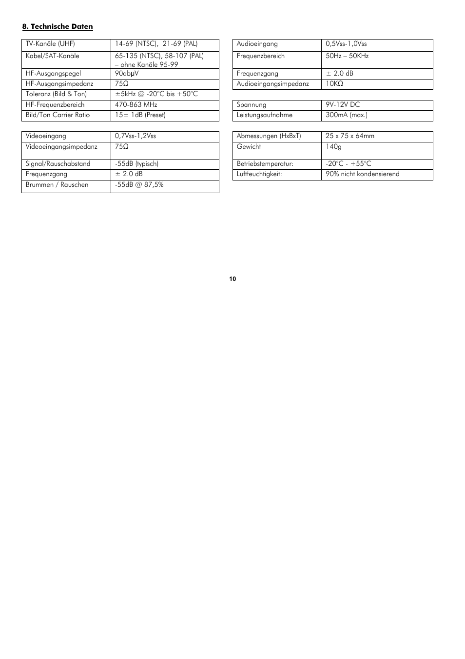 ABUS TV8682 User Manual | Page 10 / 60