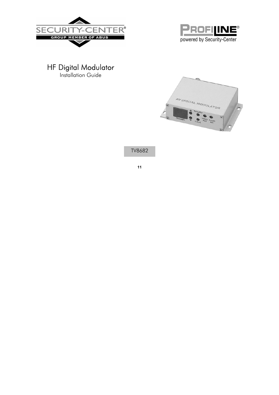 Hf digital modulator | ABUS TV8682 User Manual | Page 11 / 60