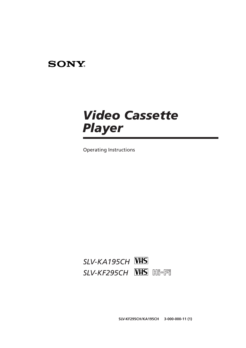 Sony SLV-KF295ME User Manual | 28 pages