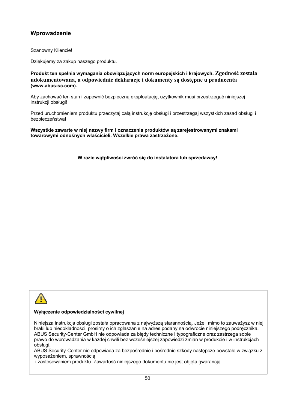 ABUS TVAC22000 User Manual | Page 50 / 58