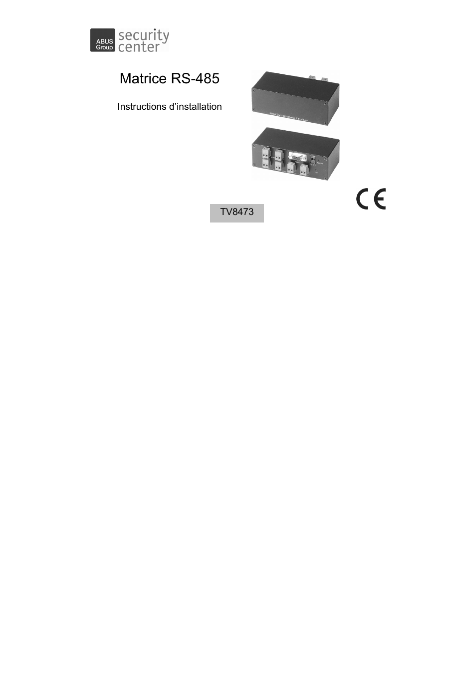 Matrice rs-485 | ABUS TV8473 User Manual | Page 9 / 25