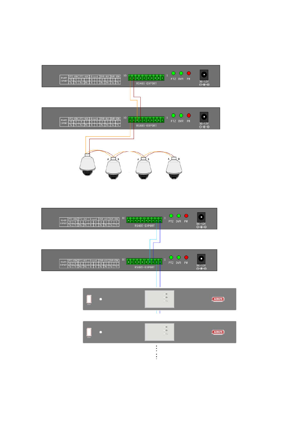Typischer schaltplan, 1 steuerung speed dome, 2 steuerung dvr | ABUS TVAC26000 User Manual | Page 12 / 58